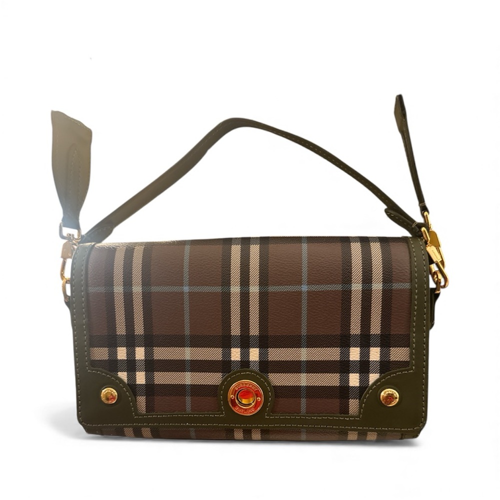 Plaid Brown and green Shoulder Bag
